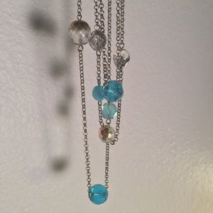 Blue hue 2-layer necklace